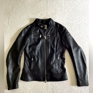 Vera Pelle Black Leather Jacket for Women